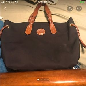 Dooney and Burke black vinyl tote